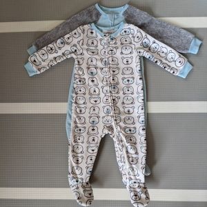 Microfleece zip up footies 2pk